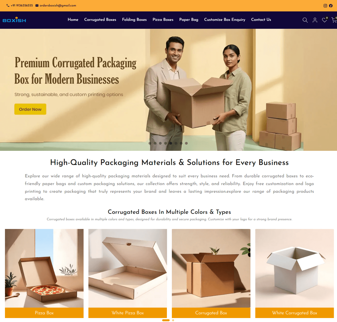 Custom Packaging Solutions Website
