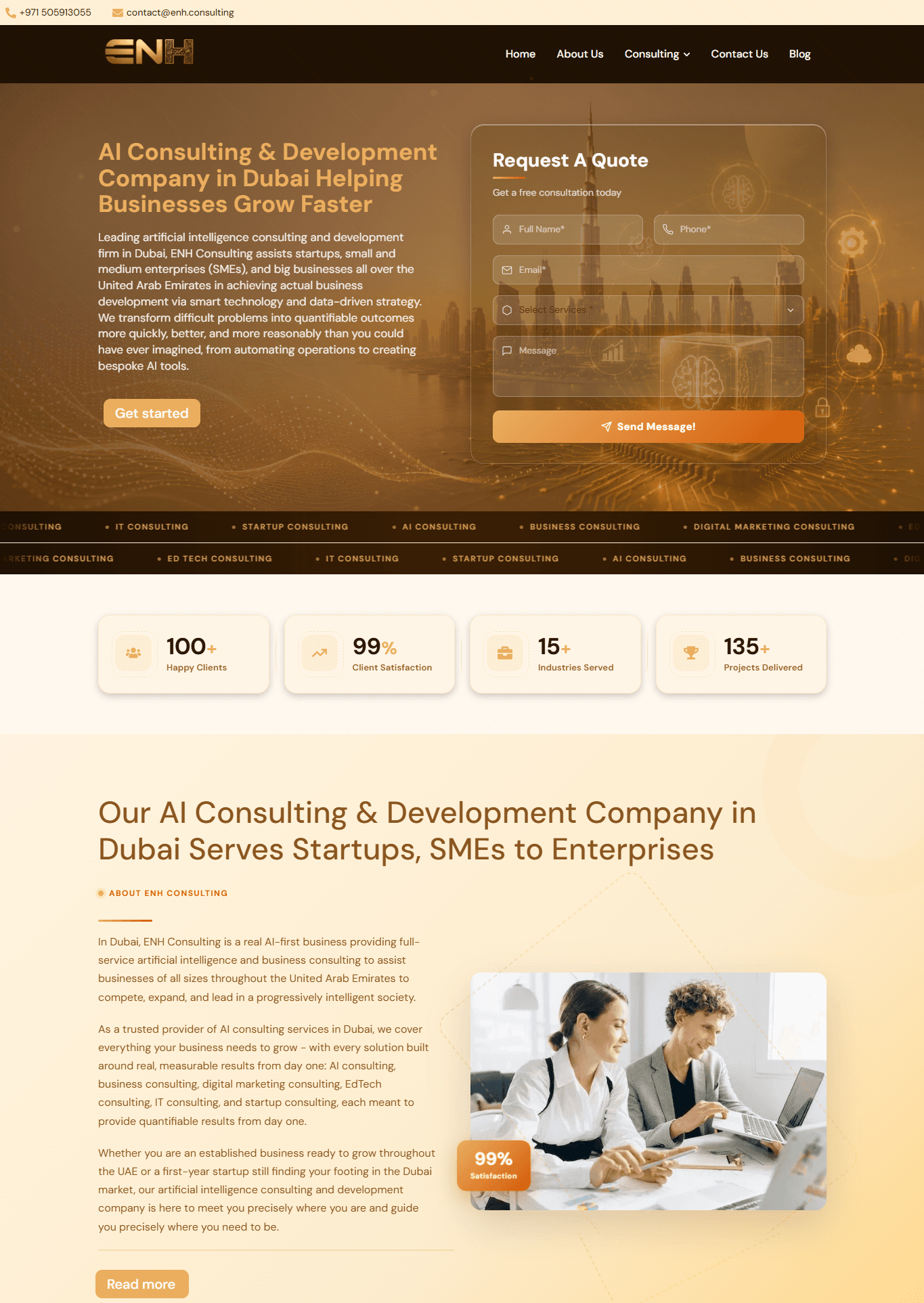 Business & AI Consulting Website